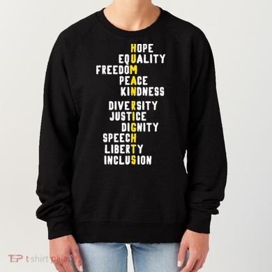 Human Rights Diversity Justice & Peace To All Women's Sweatshirt