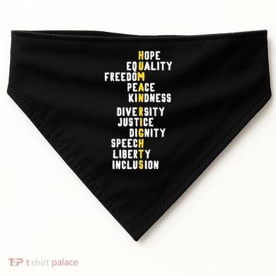 Human Rights Diversity Justice & Peace To All USA-Made Doggie Bandana