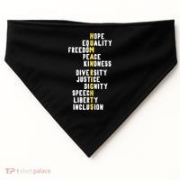 Human Rights Diversity Justice & Peace To All USA-Made Doggie Bandana thumb 0