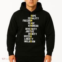 Human Rights Diversity Justice & Peace To All Hoodie thumb 2