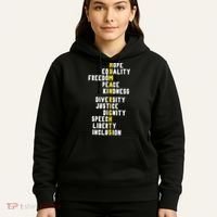 Human Rights Diversity Justice & Peace To All Hoodie thumb 5