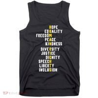 Human Rights Diversity Justice & Peace To All Tank Top thumb 0