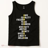 Human Rights Diversity Justice & Peace To All Tank Top thumb 2