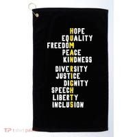Human Rights Diversity Justice & Peace To All Golf Towel thumb 0