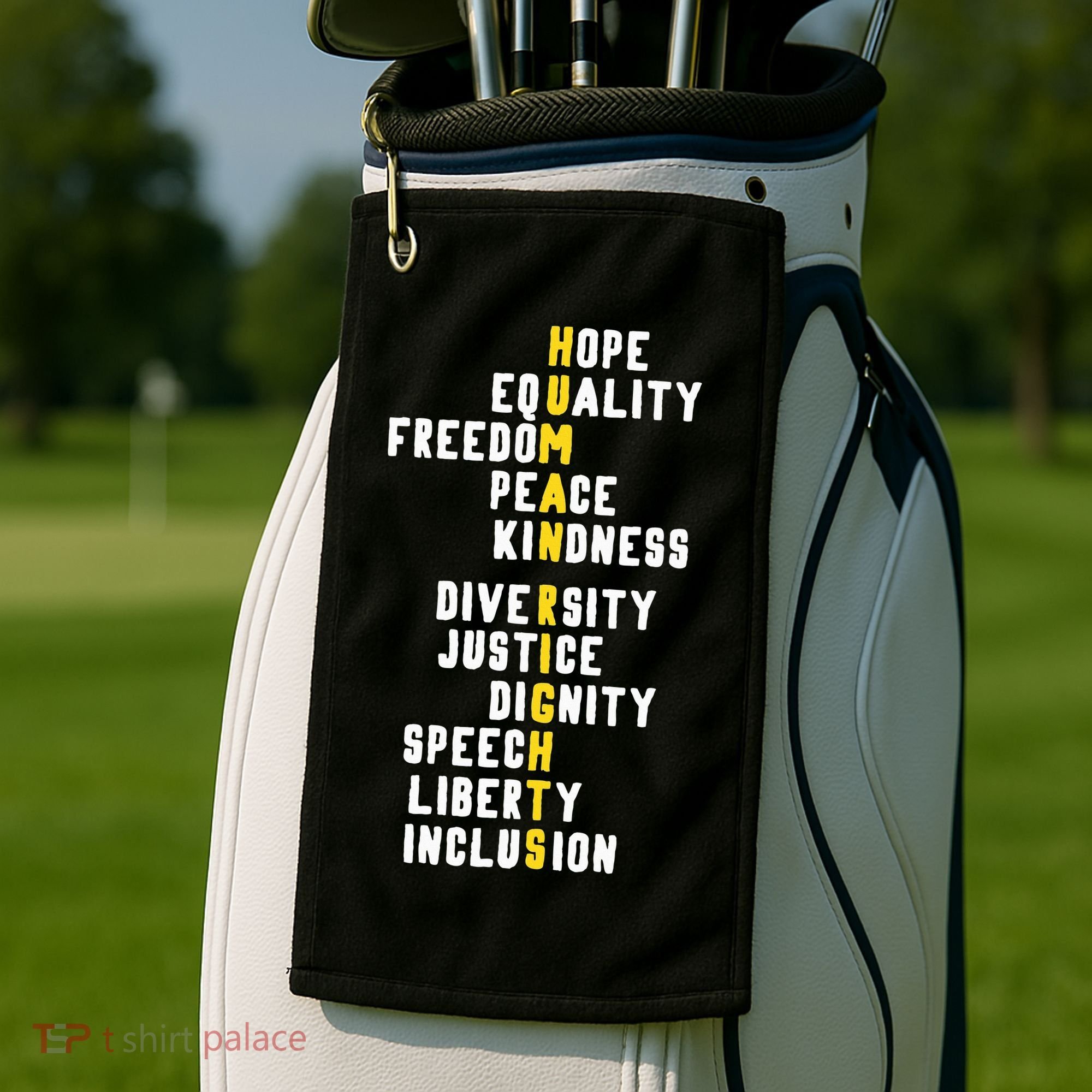 Human Rights Diversity Justice & Peace To All Golf Towel