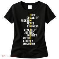 Human Rights Diversity Justice & Peace To All Women's T-Shirt thumb 0