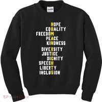 Human Rights Diversity Justice & Peace To All Kids Sweatshirt thumb 0