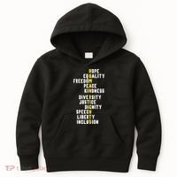 Human Rights Diversity Justice & Peace To All Kids Hoodie thumb 0