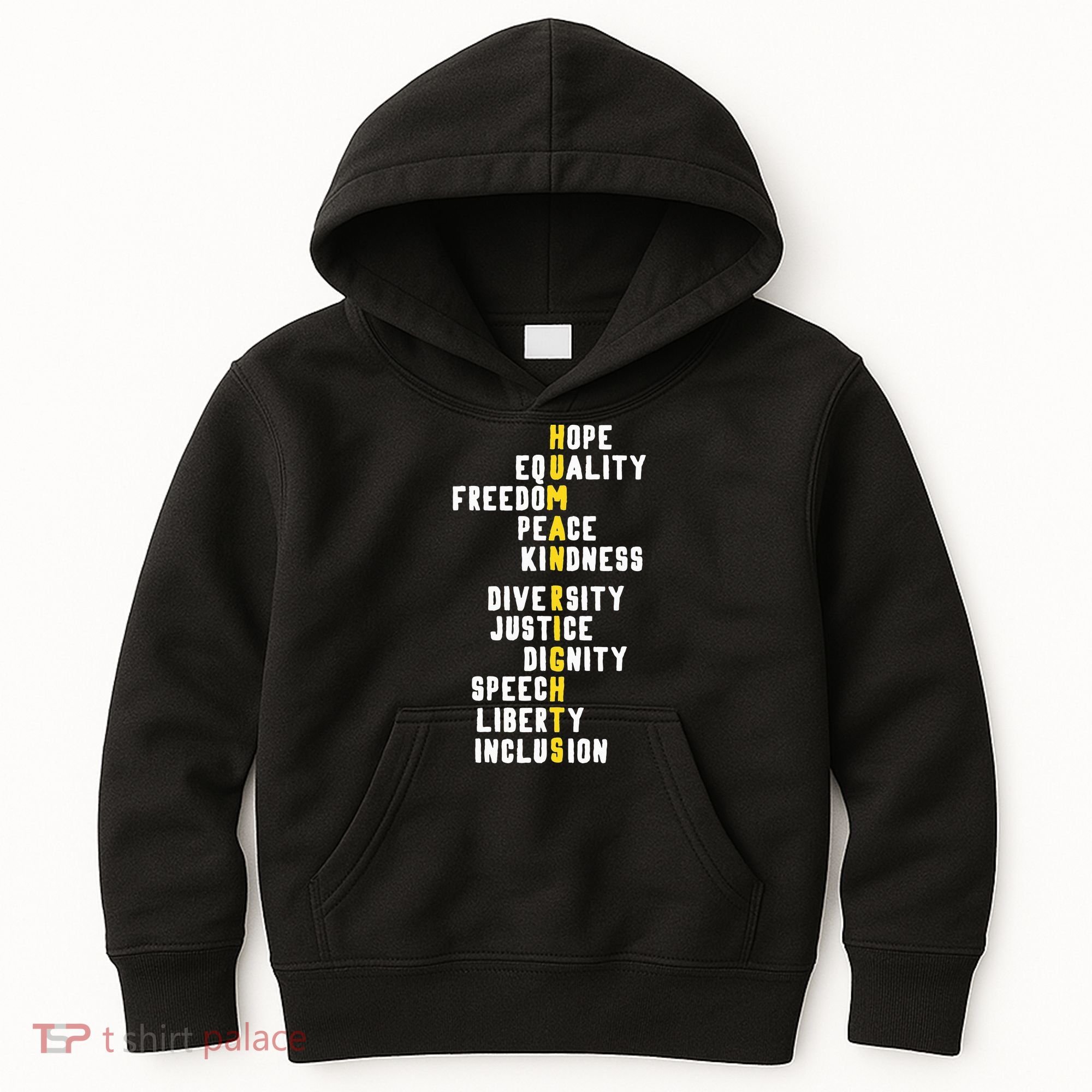 Human Rights Diversity Justice & Peace To All Kids Hoodie