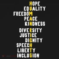 Human Rights Diversity Justice & Peace To All Kids Hoodie thumb 5