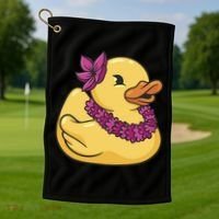 Hawaiian Rubber Ducky Golf Towel thumb 1