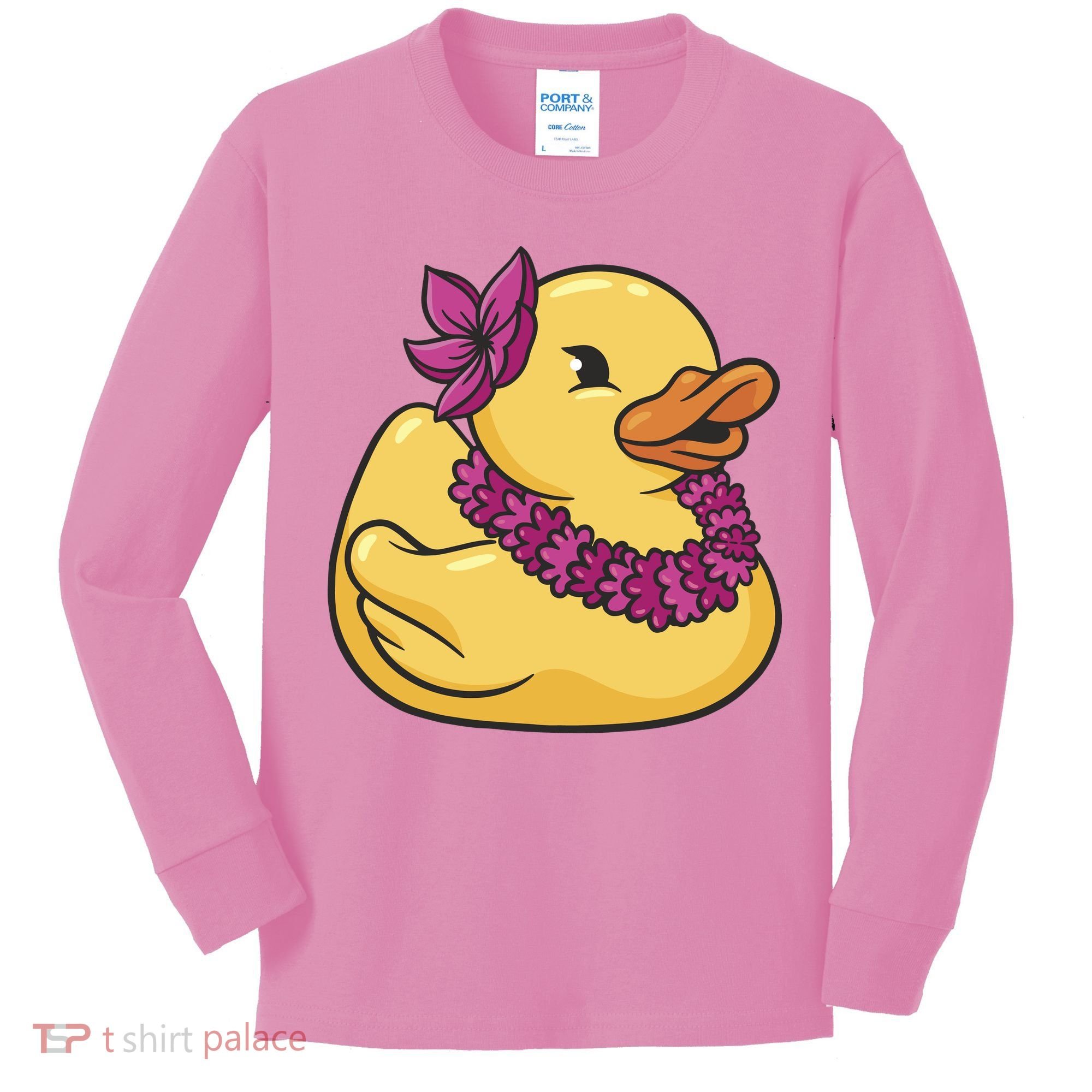 Hawaiian Rubber Ducky Kids Long Sleeve Shirt