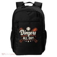 Home Runs Dingers All Day Baseball Home Run Dinger Gift Backpack thumb 0