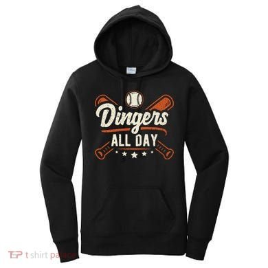 Home Runs Dingers All Day Baseball Home Run Dinger Gift Women's Hoodie