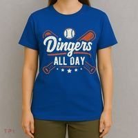 Home Runs Dingers All Day Baseball Home Run Dinger Gift T-Shirt thumb 4