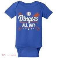 Home Runs Dingers All Day Baseball Home Run Dinger Gift Baby Bodysuit thumb 0