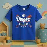 Home Runs Dingers All Day Baseball Home Run Dinger Gift Toddler T-Shirt thumb 3