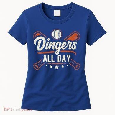 Home Runs Dingers All Day Baseball Home Run Dinger Gift Women's T-Shirt