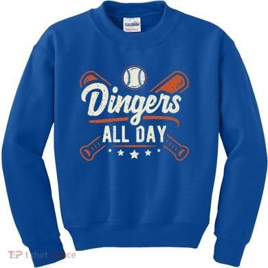 Home Runs Dingers All Day Baseball Home Run Dinger Gift Kids Sweatshirt