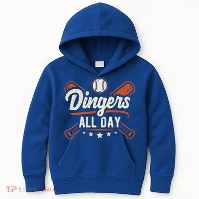 Home Runs Dingers All Day Baseball Home Run Dinger Gift Kids Hoodie