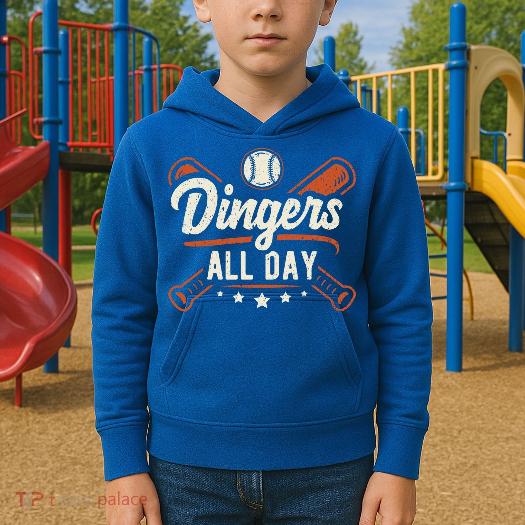 Home Runs Dingers All Day Baseball Home Run Dinger Gift Kids Hoodie