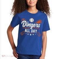Home Runs Dingers All Day Baseball Home Run Dinger Gift Kids T-Shirt thumb 2