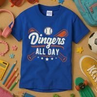 Home Runs Dingers All Day Baseball Home Run Dinger Gift Kids T-Shirt thumb 3