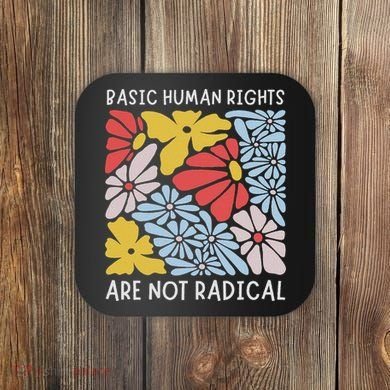 Human Rights Democrat Equality Right Floral Equality Coaster