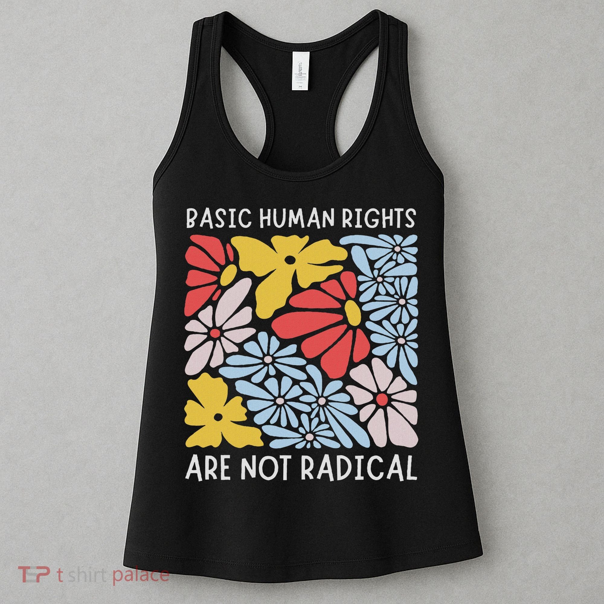 Human Rights Democrat Equality Right Floral Equality Women's Tank Top