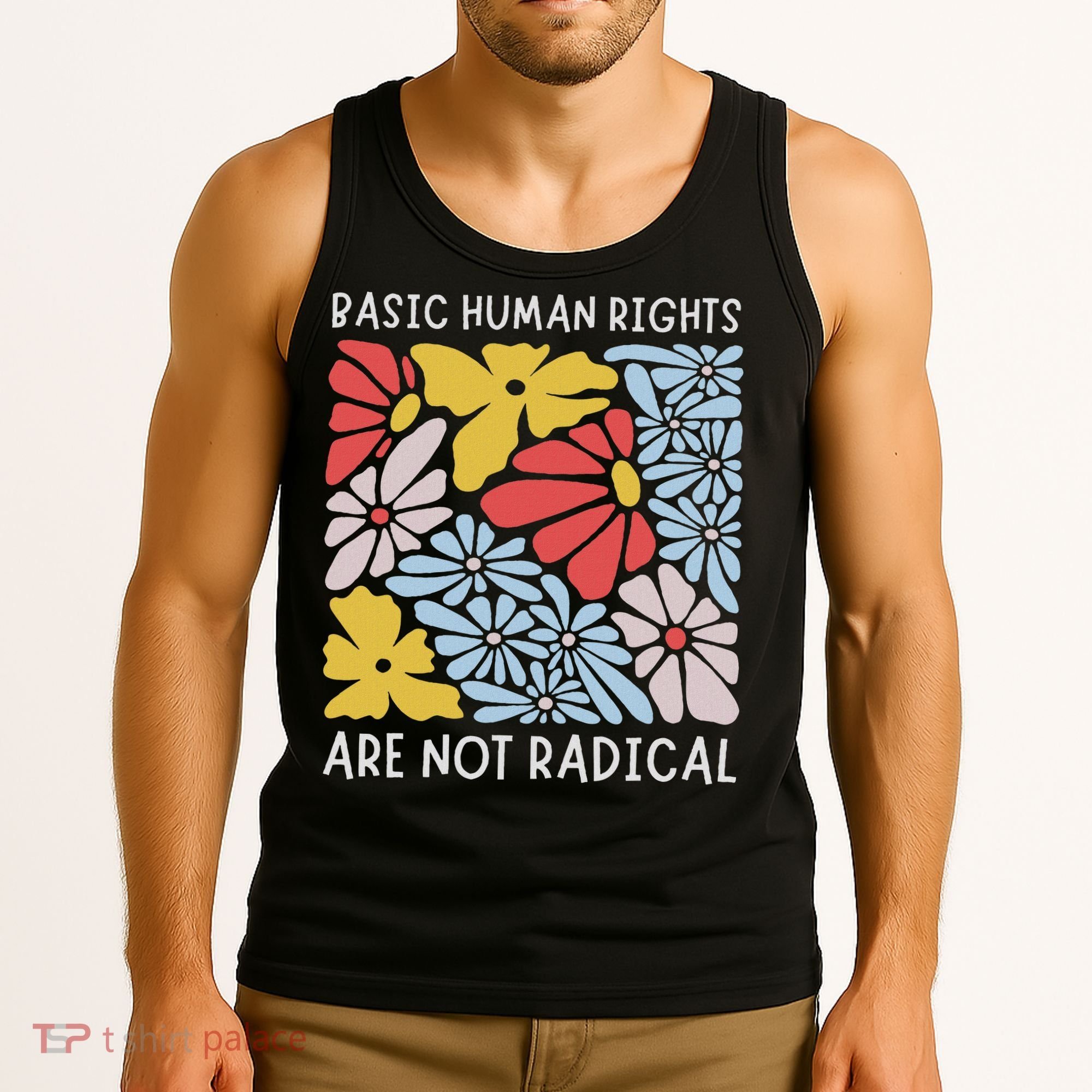 Human Rights Democrat Equality Right Floral Equality Tank Top