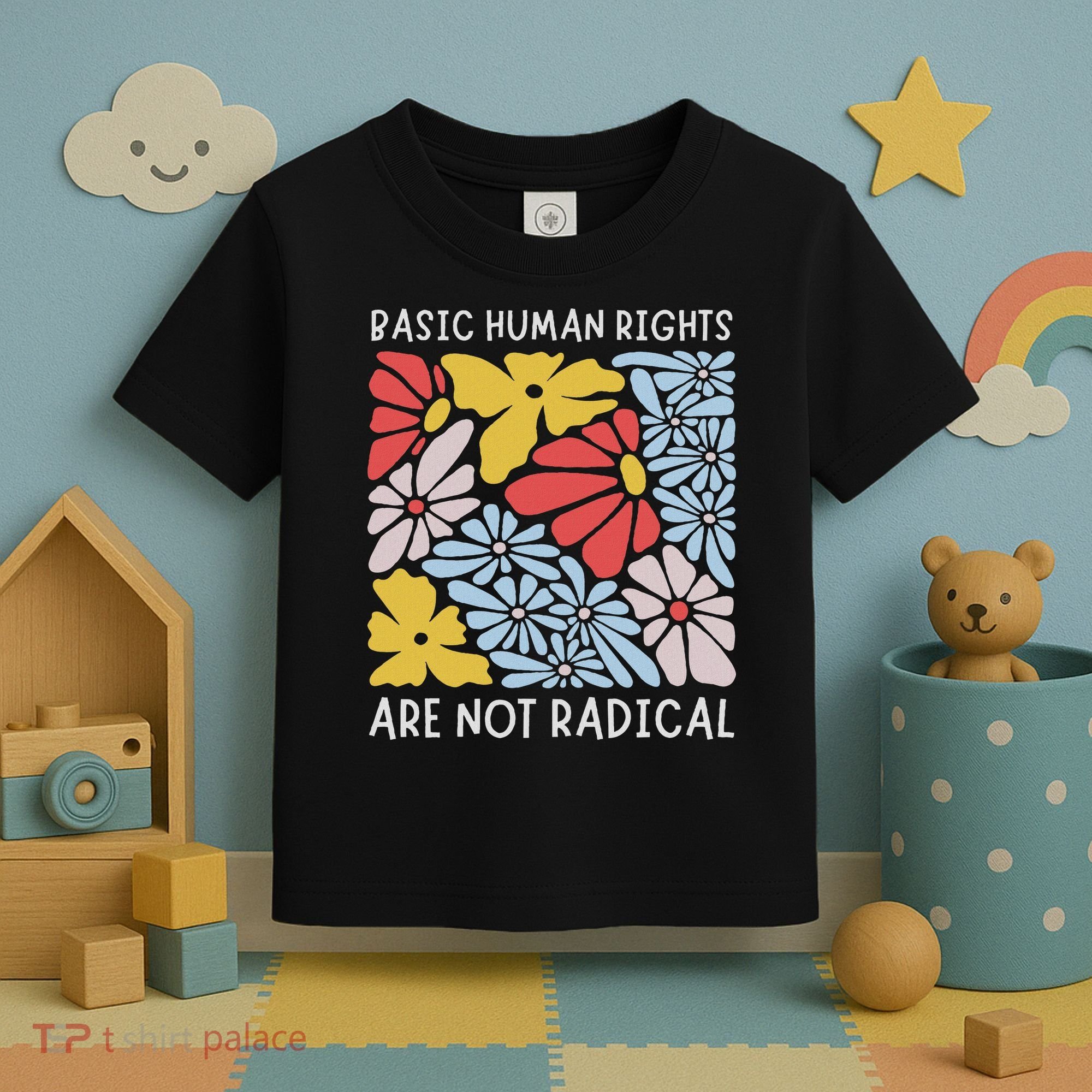 Human Rights Democrat Equality Right Floral Equality Toddler T-Shirt