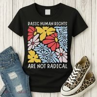 Human Rights Democrat Equality Right Floral Equality Women's T-Shirt thumb 3