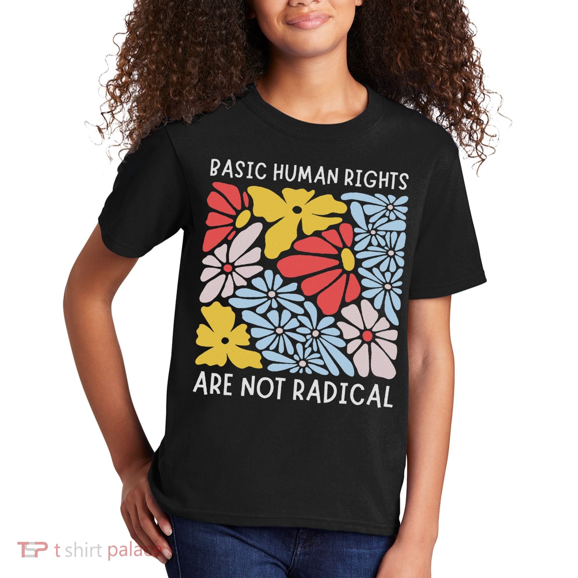 Human Rights Democrat Equality Right Floral Equality Kids T-Shirt