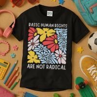 Human Rights Democrat Equality Right Floral Equality Kids T-Shirt thumb 3