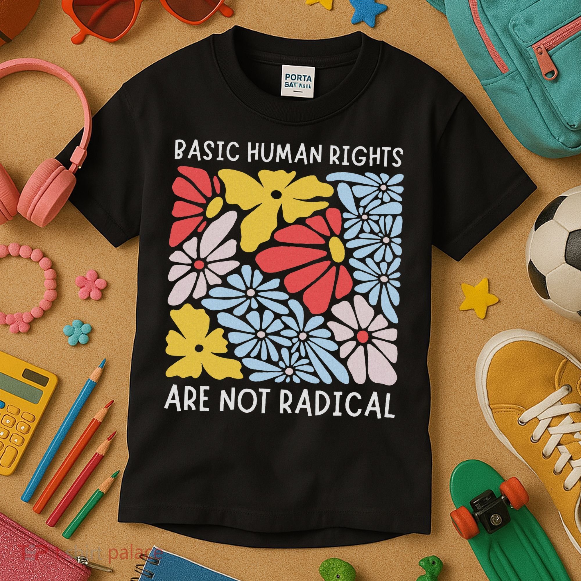 Human Rights Democrat Equality Right Floral Equality Kids T-Shirt