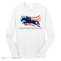 Horse Rider Equestrian Jumping Usa Team Coach American Flag Long Sleeve Shirt thumb 0