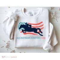 Horse Rider Equestrian Jumping Usa Team Coach American Flag Sweatshirt thumb 2