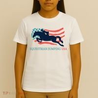 Horse Rider Equestrian Jumping Usa Team Coach American Flag T-Shirt thumb 4
