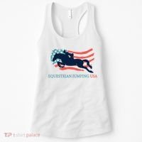 Horse Rider Equestrian Jumping Usa Team Coach American Flag Women's Tank Top thumb 0