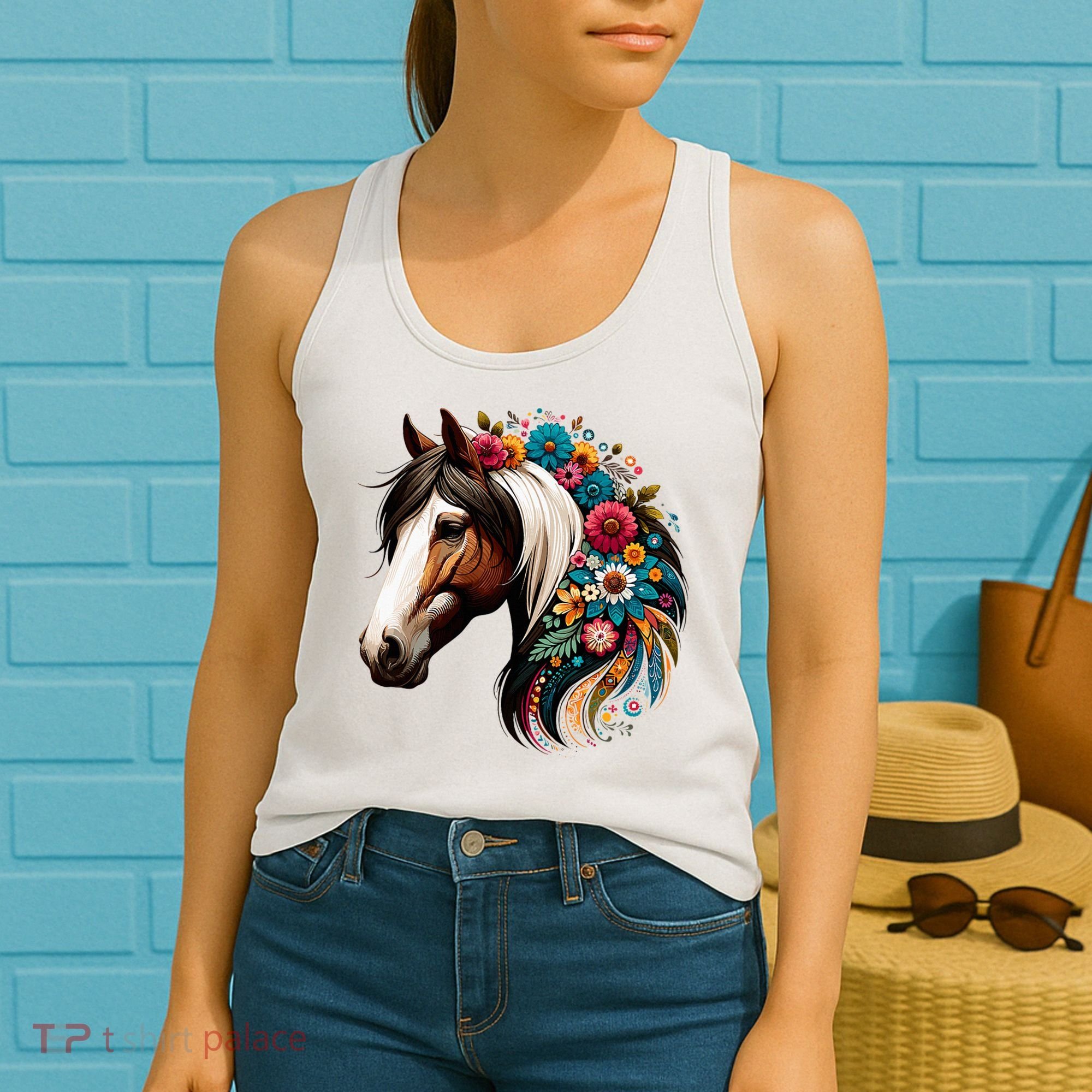 Horse Riding Equestrian Horse Portrait Western Horseback Women's Tank Top