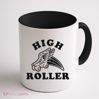 High Roller Funny Roller Skating Meme Coffee Mug back