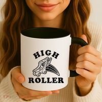 High Roller Funny Roller Skating Meme Coffee Mug thumb 3