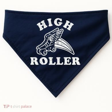 High Roller Funny Roller Skating Meme USA-Made Doggie Bandana