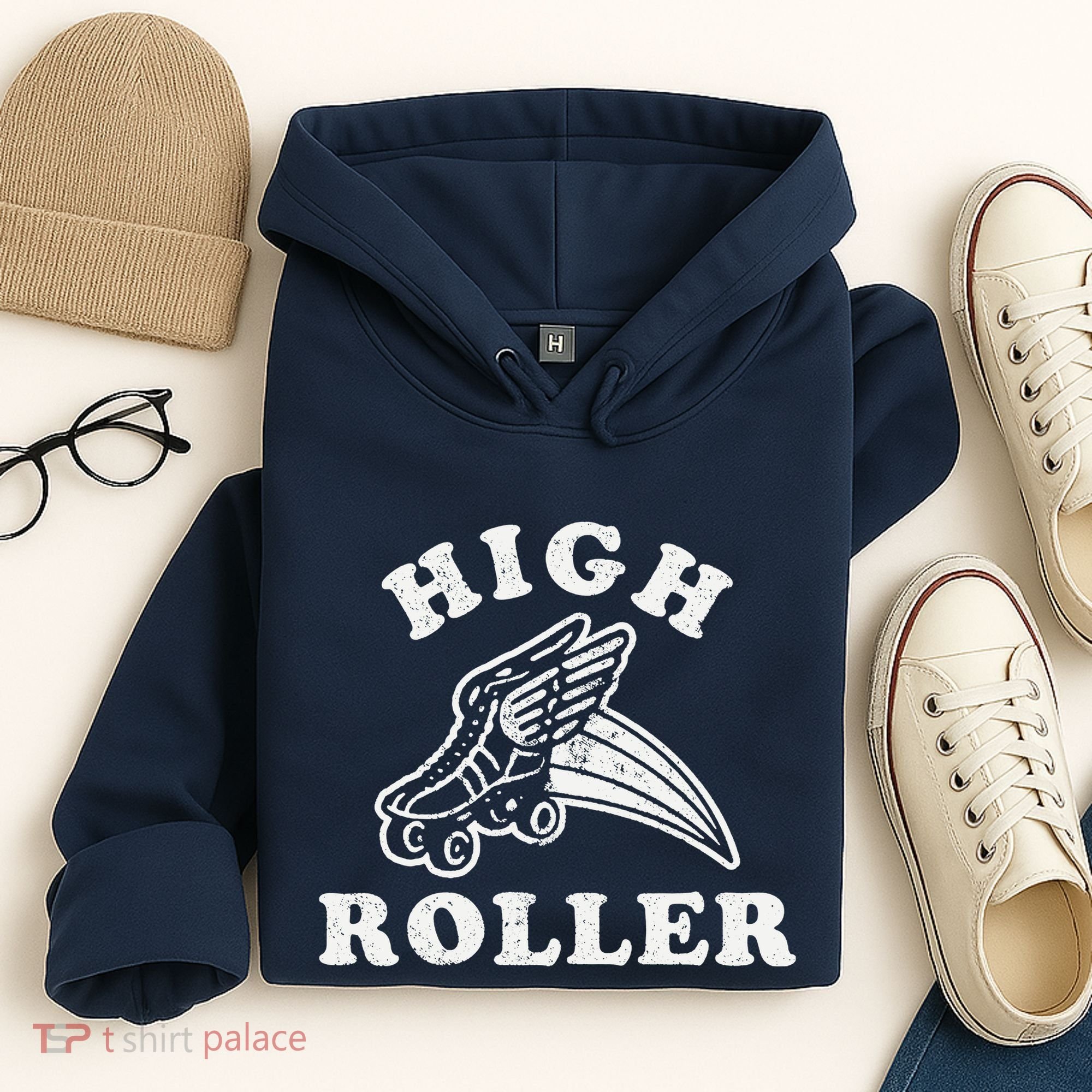 High Roller Funny Roller Skating Meme Hoodie