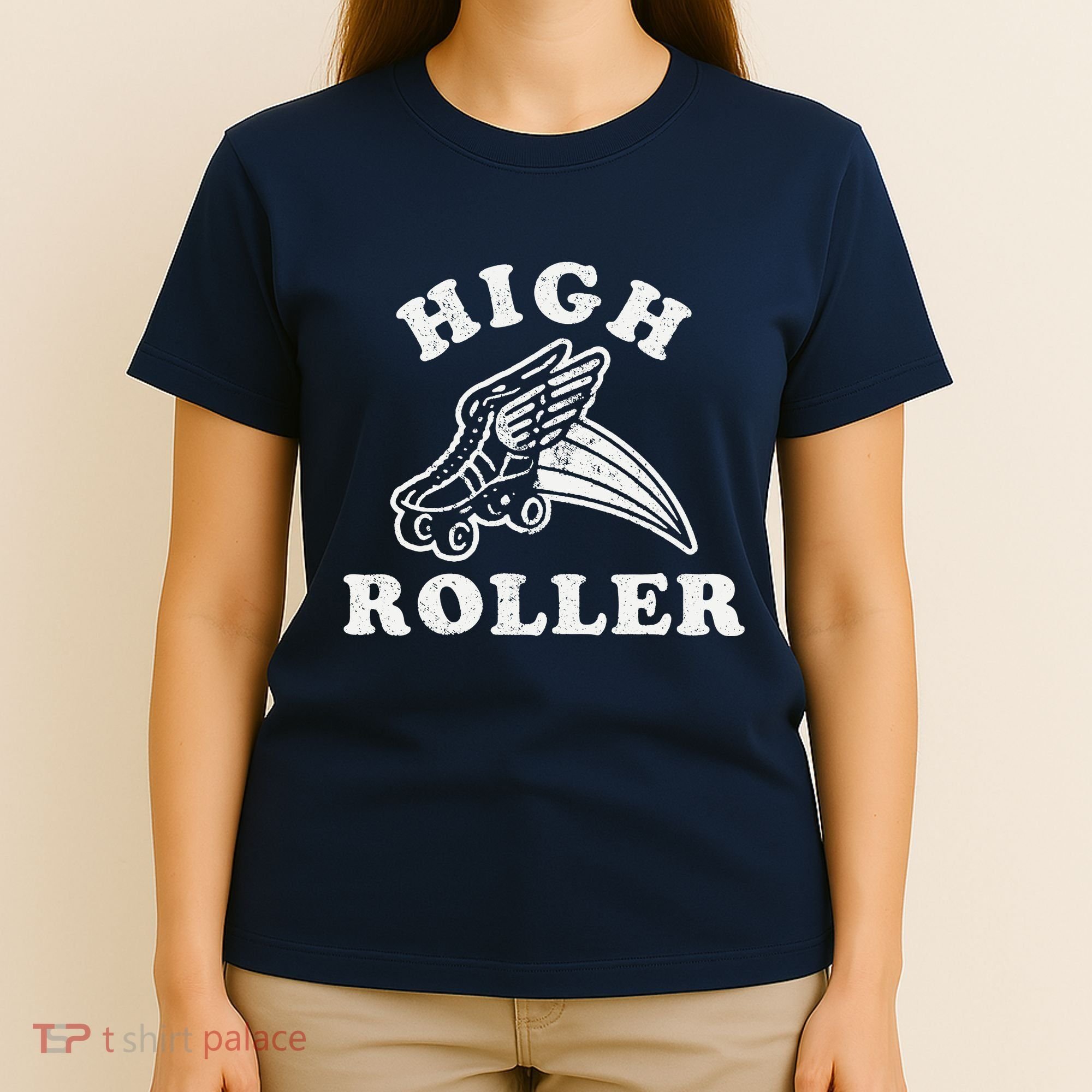 High Roller Funny Roller Skating Meme T-Shirt