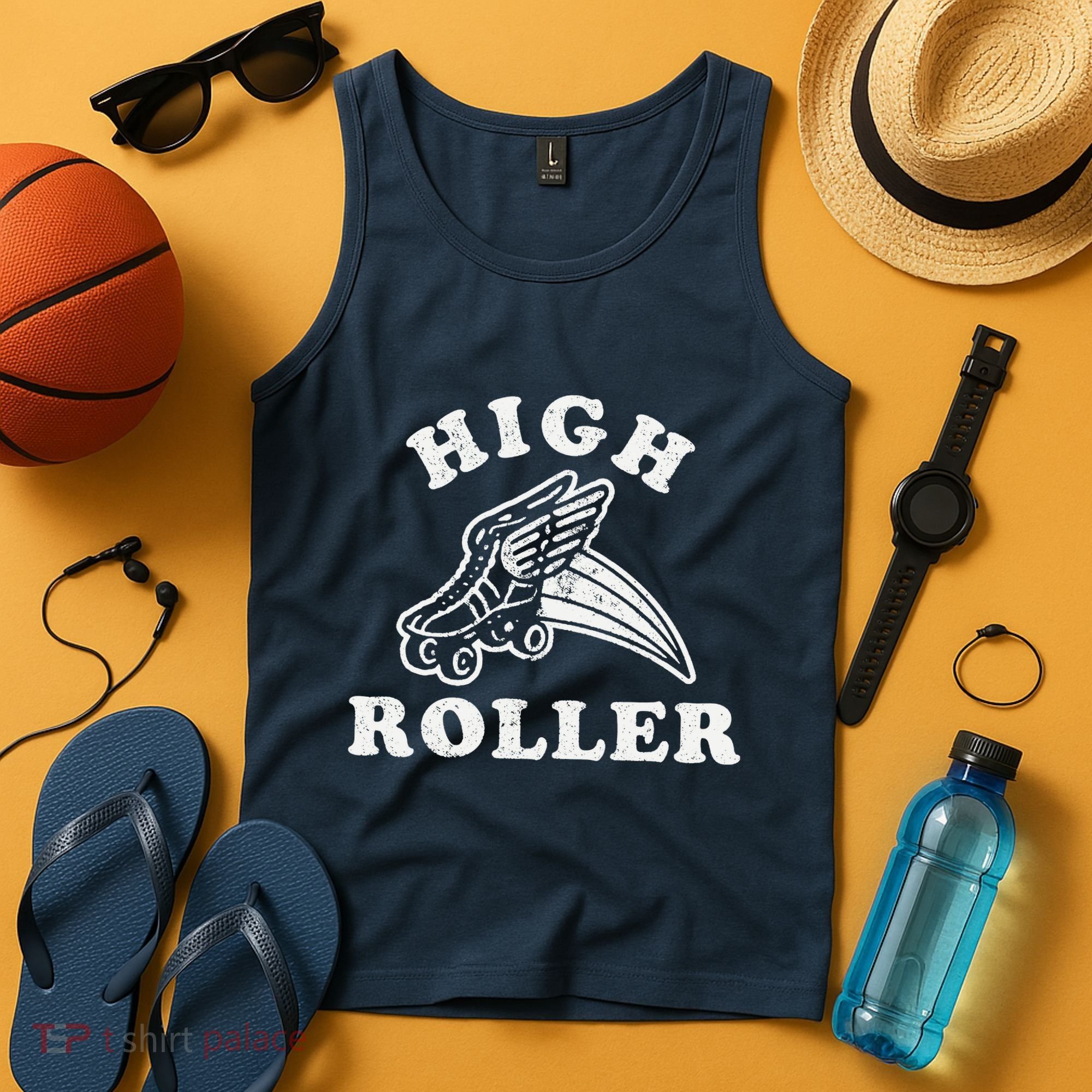High Roller Funny Roller Skating Meme Tank Top