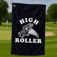 High Roller Funny Roller Skating Meme Golf Towel thumb 1