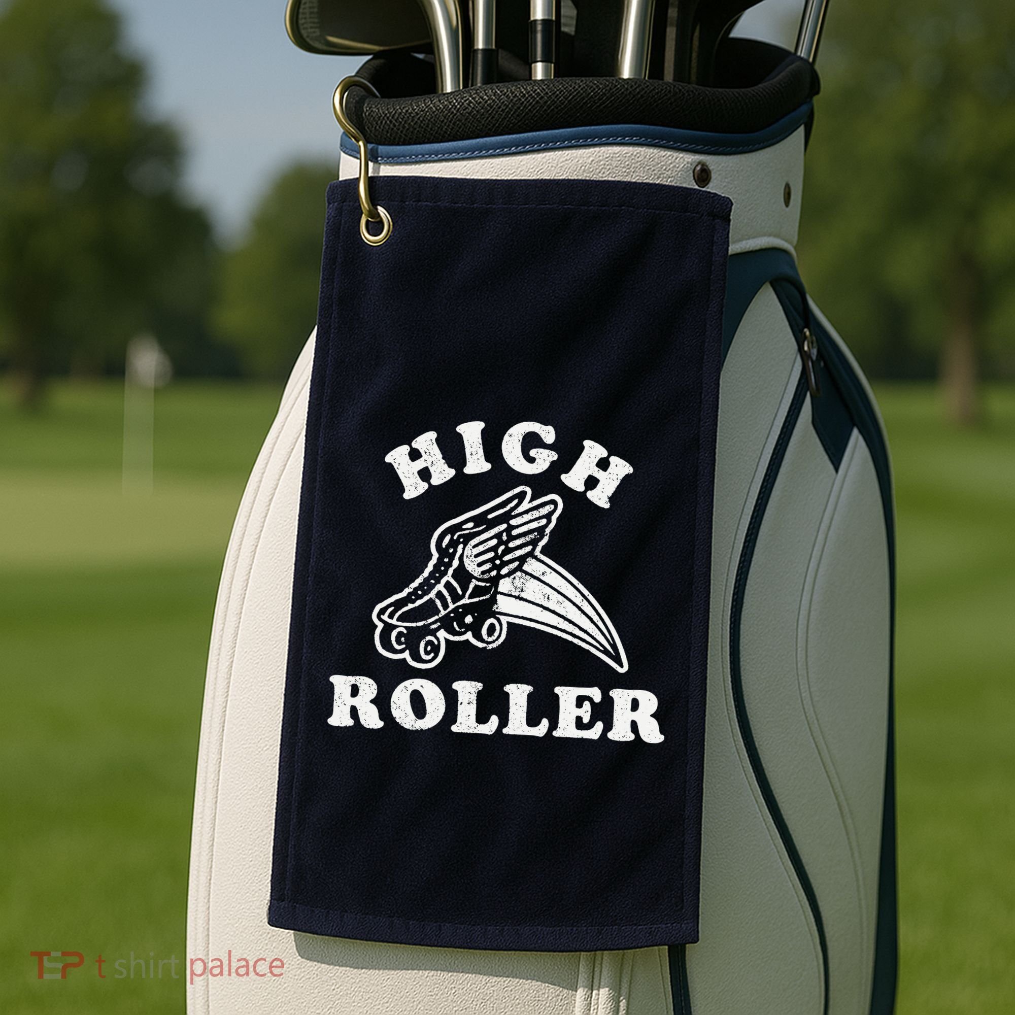 High Roller Funny Roller Skating Meme Golf Towel