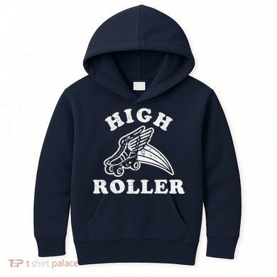 High Roller Funny Roller Skating Meme Kids Hoodie