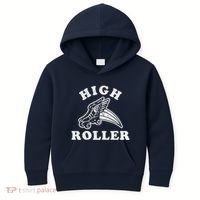 High Roller Funny Roller Skating Meme Kids Hoodie thumb 0